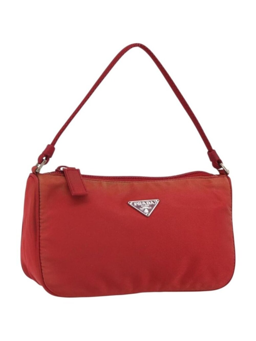 PRADA Accessory Pouch Nylon Red Silver - Picture 1 of 16